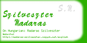 szilveszter madaras business card